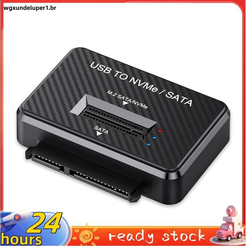 Leitor De Unidade De Estado Sólido M . 2 NVMe/Cartão SSD De Doca Externa 2 Em 1 Gabinete