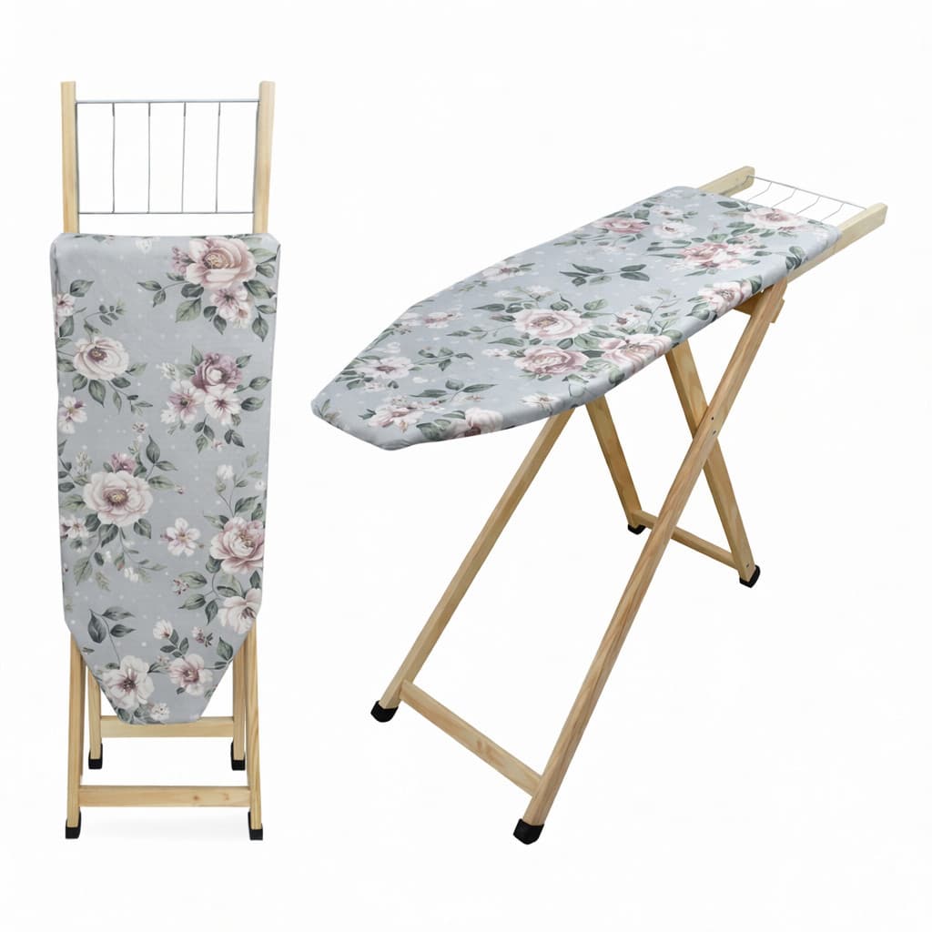Tábua de Passar Roupa Tecido Premiun Colorido com 2 Regulagens Madeira 100% Reflorestada