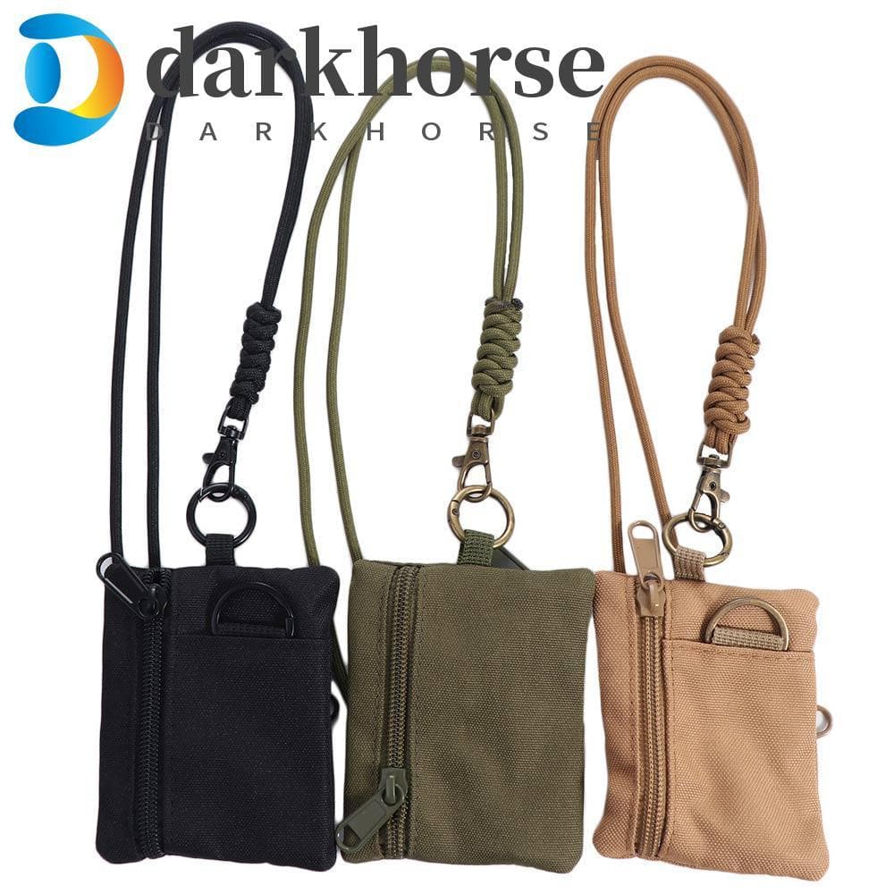 DARKHORSE Bolsa De Moedas Pendurada No Pescoço , Mini Carteira De Tecido Oxford Com Zíper Quadrado , Porta-Cartões Peque