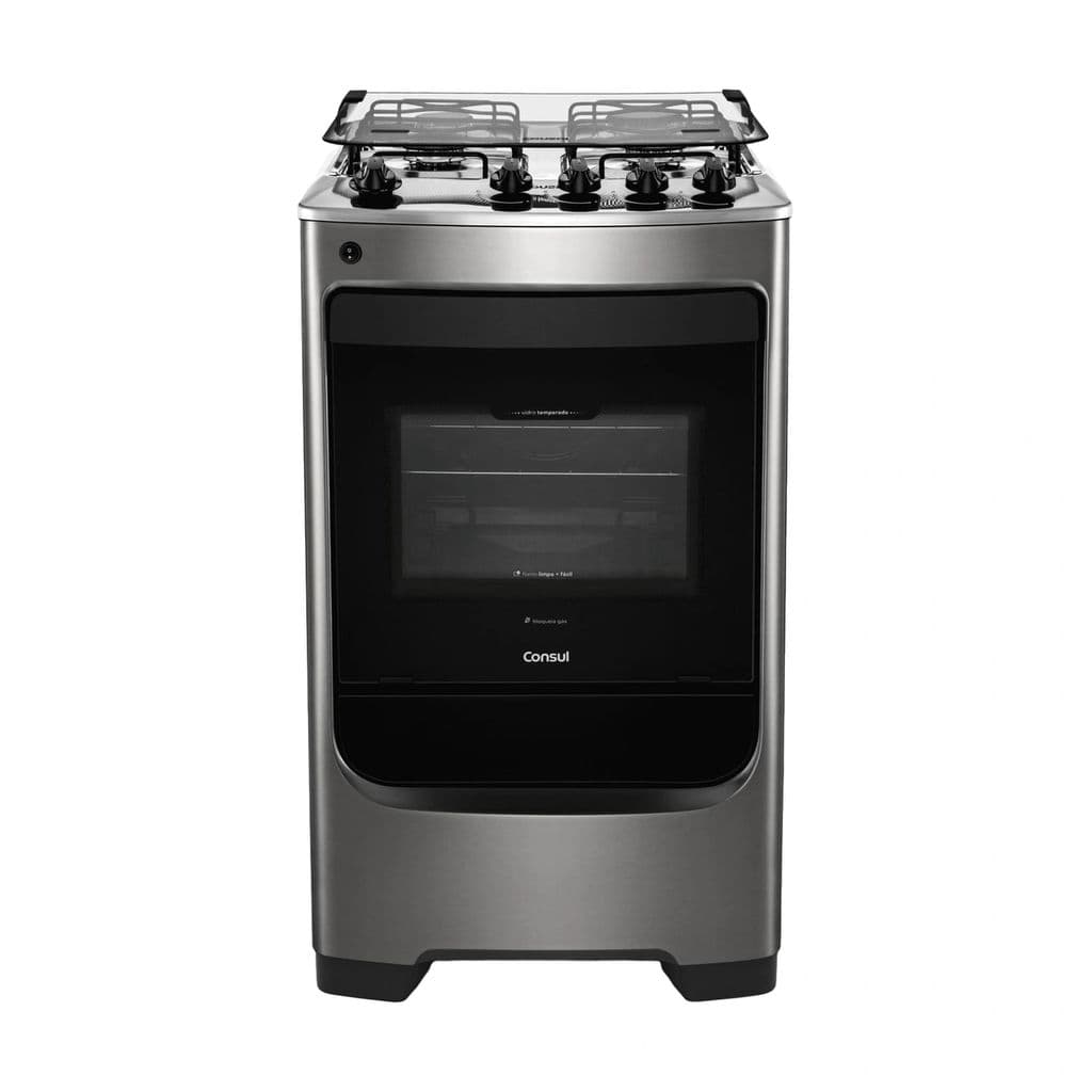 Fogão Consul 4 Bocas Inox com Acendimento Automático - CFO4NAR
