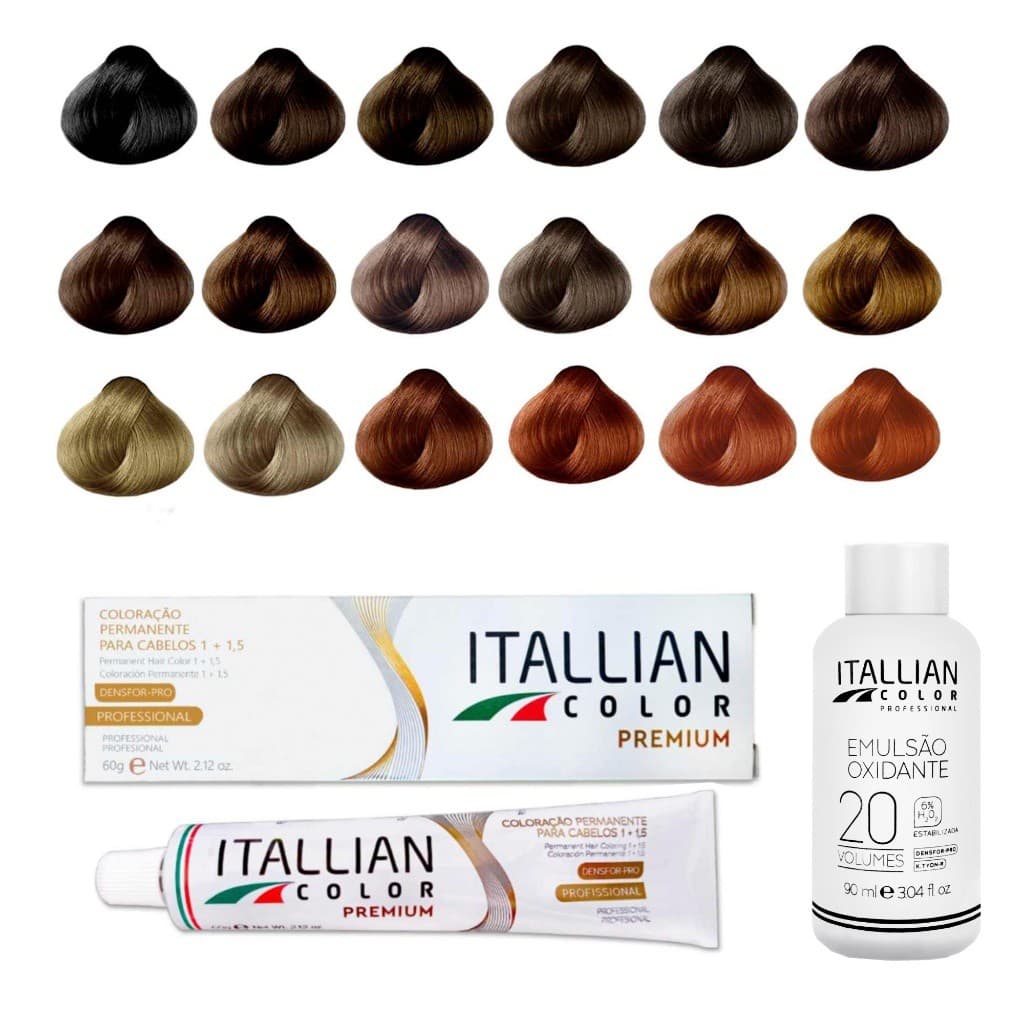 Escolha a Cor | Coloração Itallian Color + Emulsão Oxi de 20 Volumes 90ml