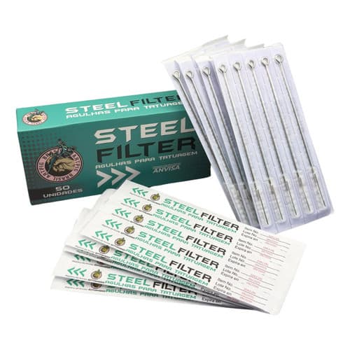 Caixa Agulha De Tatuagem 50un Traço P/ Biqueira 3rl 5rl 7rl