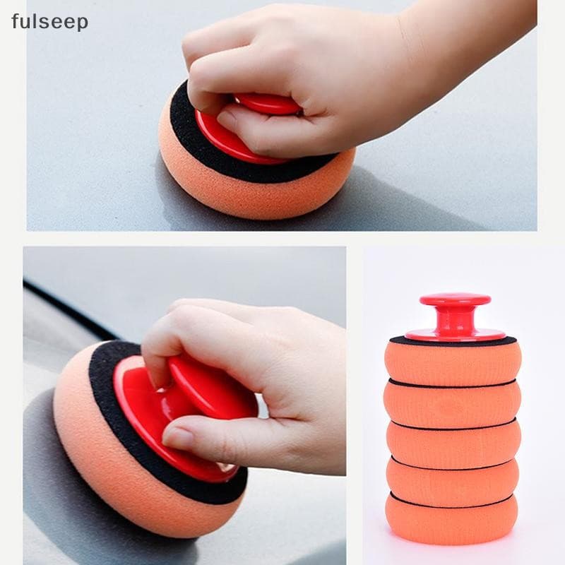 [fulseep] 6 Unidades De Esponja De Cera Para Lavagem De Carro , Almofada De Polimento , Aplicador De Limpeza , Alça BR