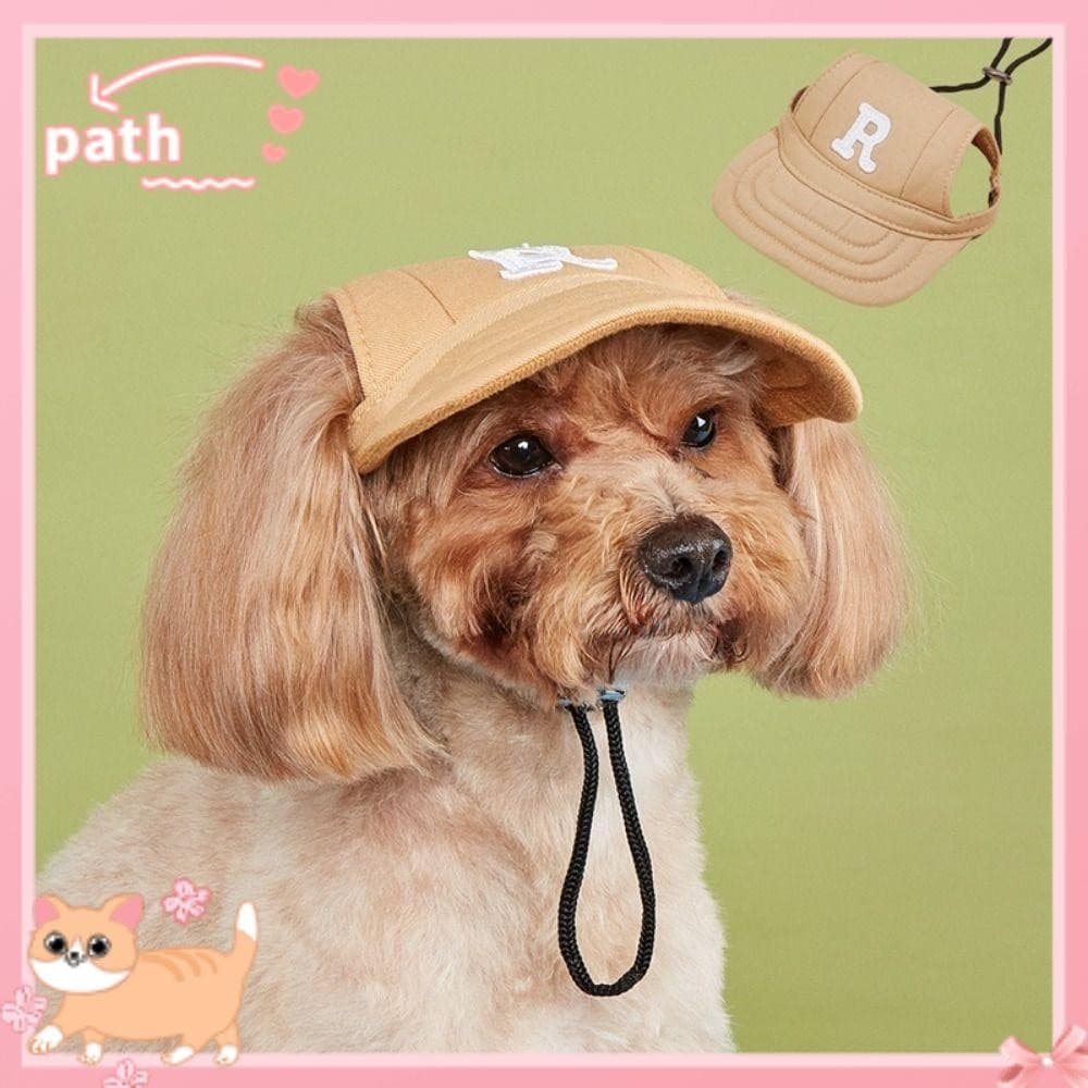 Boné Bordado PATH Para Cachorro , Chapéu De Sol Macio Com Furos Nas Orelhas Protetor Solar Ajustável Letras Bordadas