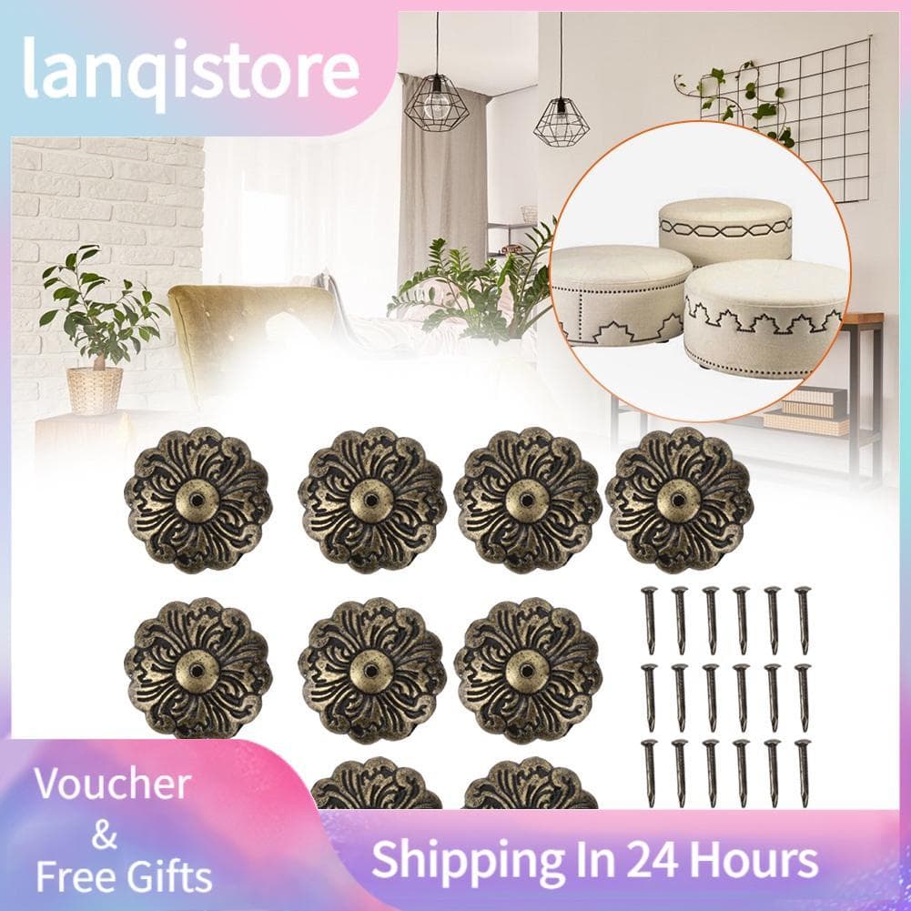 Lanqistore Lanqistore 30 pacotes de tachas para unhas, móveis, flores, mini alfinetes decorativos de liga de zinco