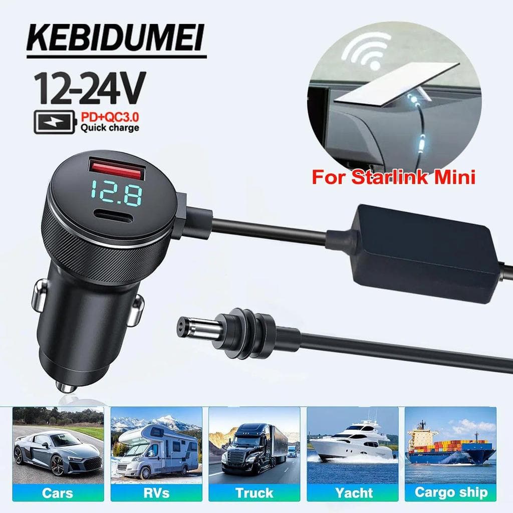 [Estoque Pronto] Mini Adaptador De Alimentação Starlink , Cabo De Reforço 18AWG 12V-24V A 30V 2A , Carregador De Telefon