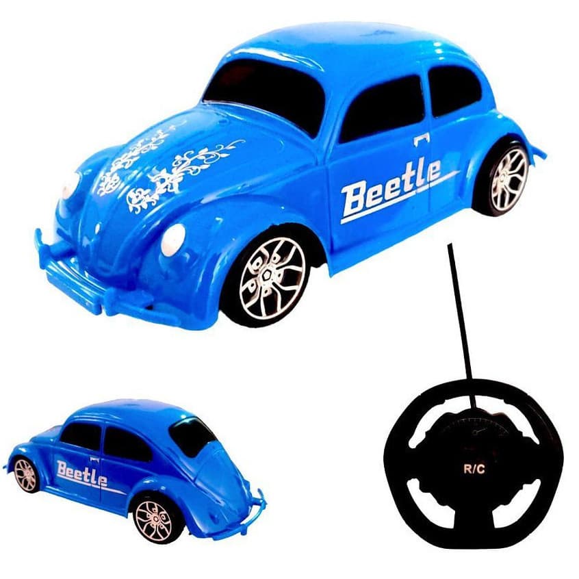 Carrinho Grande Controle Remoto Fusca Clássico 4 Funções Brinquedo Infantil Menino Automobilismo