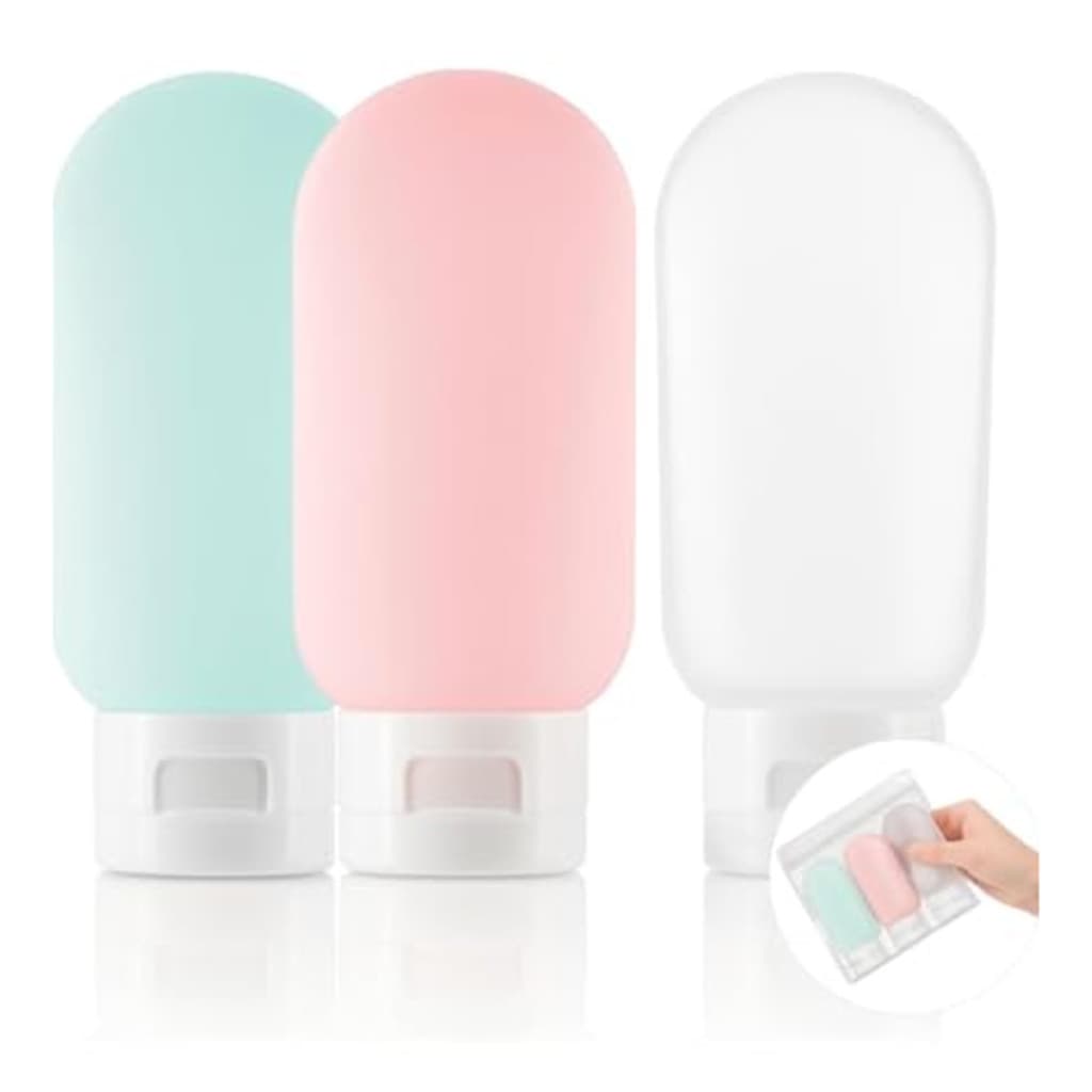 CASA ANA 3 Frascos 60ML Plástico Com Estojo Transparente Útil Para Viagens Dispensador