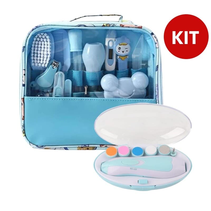 Kit Higiene Cuidado Bebê Recém Nascido Essencial +Lixa de Unha Elétrico Aparador Cortador