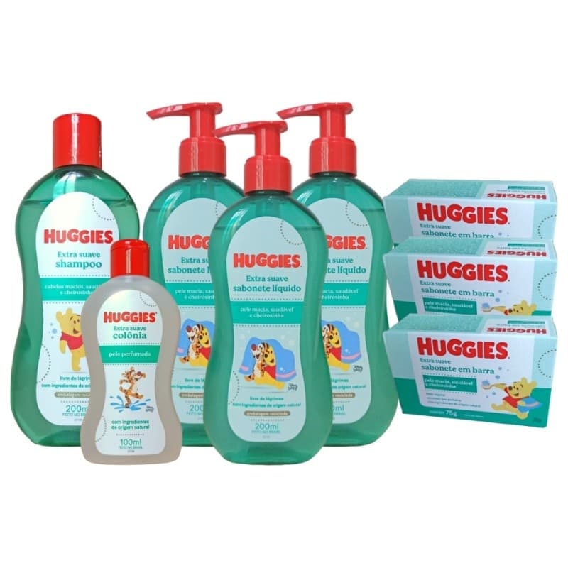 Kit Banho Bebê Huggies Disney Extra Suave c/ 8 Itens