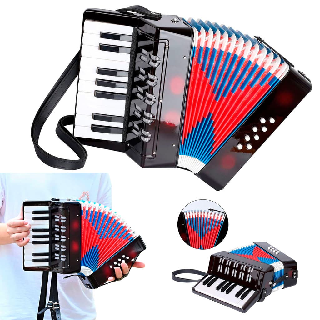 Sanfona Acordeon Infantil Semi Profissional 17 Tecl 8 Baixos