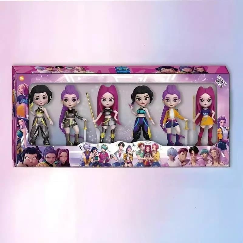 Conjunto de 6 Bonecas K-pop de Coleção - Figuras de Anime para Decoração