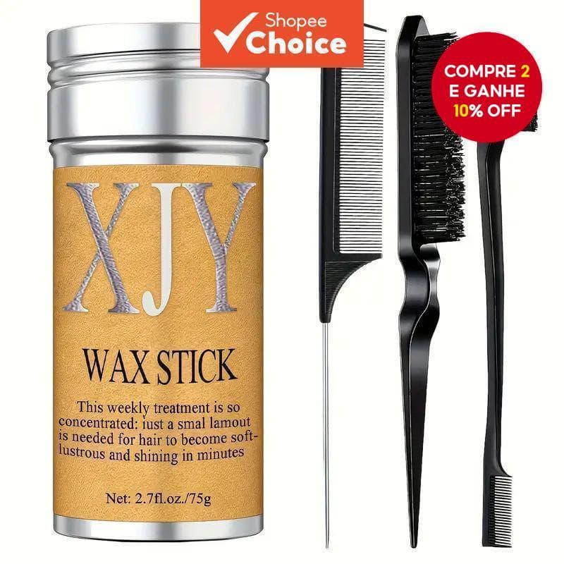 Wanmei Conjunto De 4 Peças Para Cuidados Com O Cabelo , Escova Traseira Lisa , Bastão De Cera E De Borda Homens Mulheres