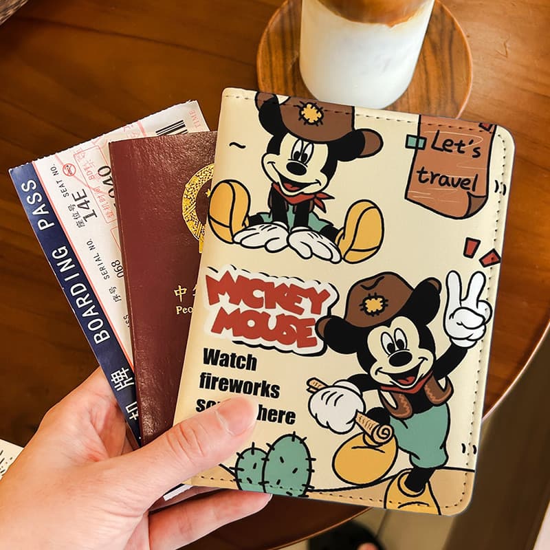 Mickey Mouse Clubhouse bonito titular do cartão saco de documentos caso protetor Multi-desenho animado passaporte titula