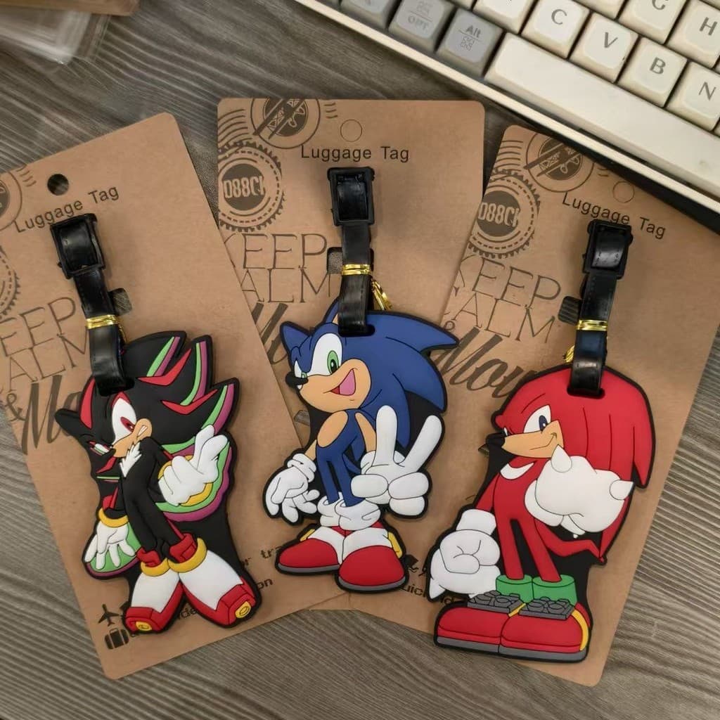 Lista de bolsa com etiqueta de nome Hedgehog Kid Sonic Mouse Sonic Etiqueta de bagagem FQXS
