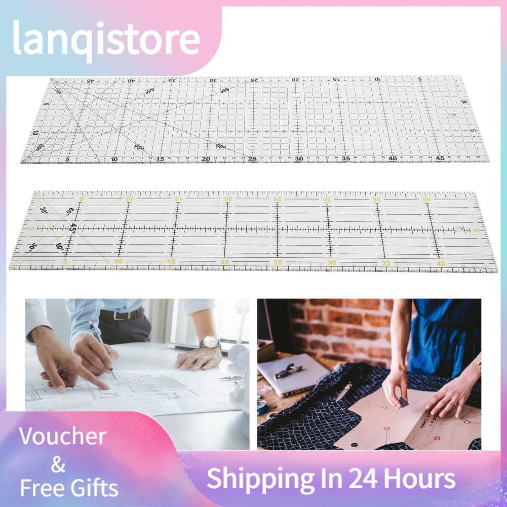 Lanqistore Rosvola Régua de desenho 2 peças réguas de costura para medição de desenho artesanal
