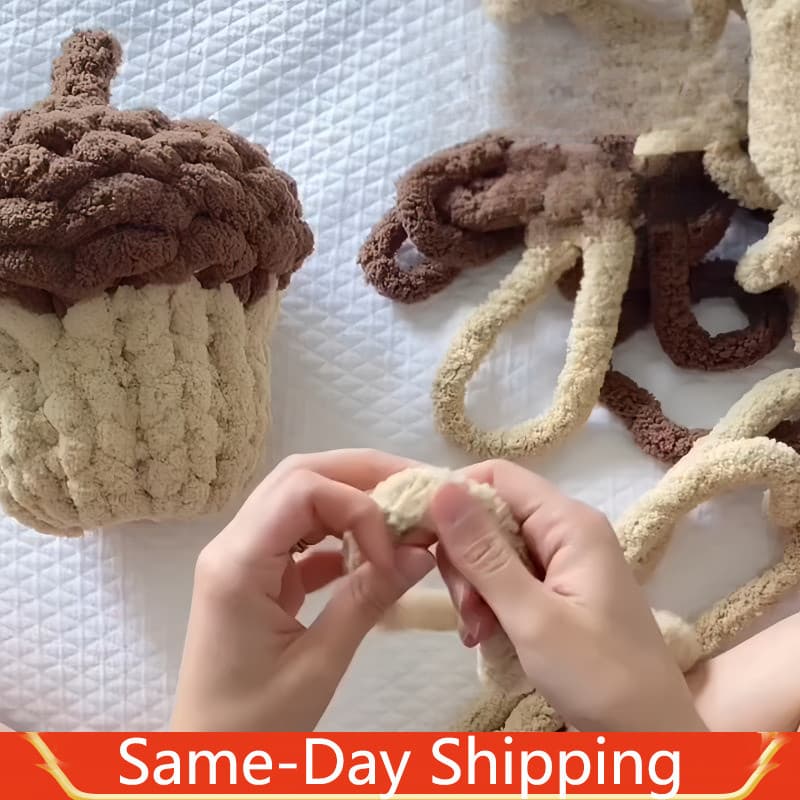 Fio de Lã Super Grosso Cat Tail Yarn Ball para Tricô Artesanal DIY de Almofadas, Bonecas, Cobertores e Cachecóis