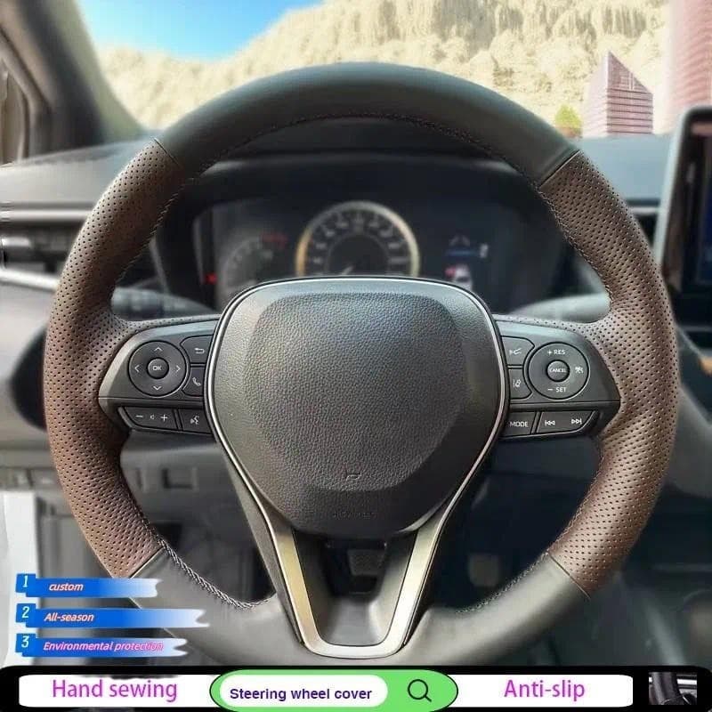 Capa De Volante De Carro Com Costura À Mão Para Toyota Camry 2018-2019 Avalon 2018 2019 2020 RAV4 20 Acessórios Carro19 