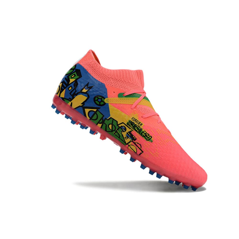 Sapatos de Futebol Masculinos Confortáveis para Adultos TF Campo Sapatos Esportivos Tênis de Futebol Branco Preto