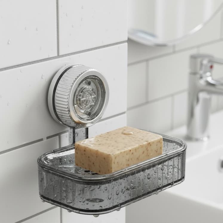 SABONETEIRA COM VENTOSA CINZA | INSTALAÇÃO SEM FUROS | PRÁTICA E MODERNA