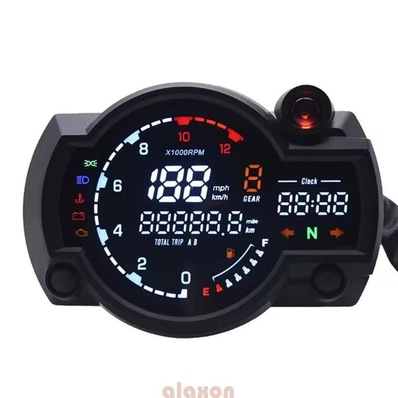 12V Conjunto Instrumentos Precisos Para Motocicleta Velocímetro Digital Odômetro Indicador Combustível ABS Med