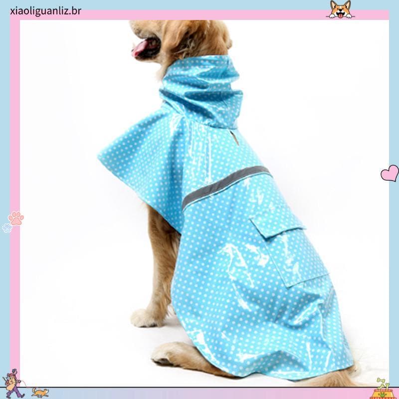 Capa De Chuva Para Cães Com Fita Reflexiva Grande/Casaco Animais De Estimação/Cachorros XS-Xxxg