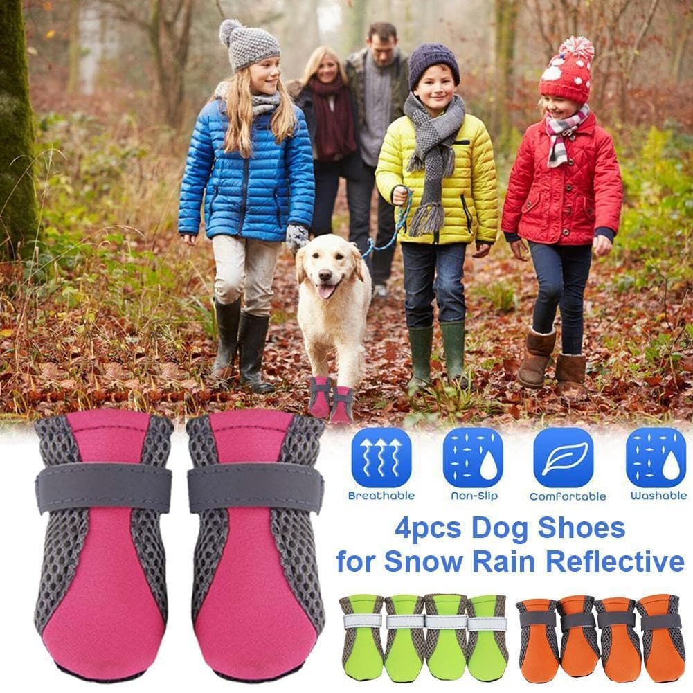 Sapatos Para Animais De Estimação Respiráveis O Verão Neve Chuva Reflexivo Protetores De Pata Ao Ar Livre Médio S1w6