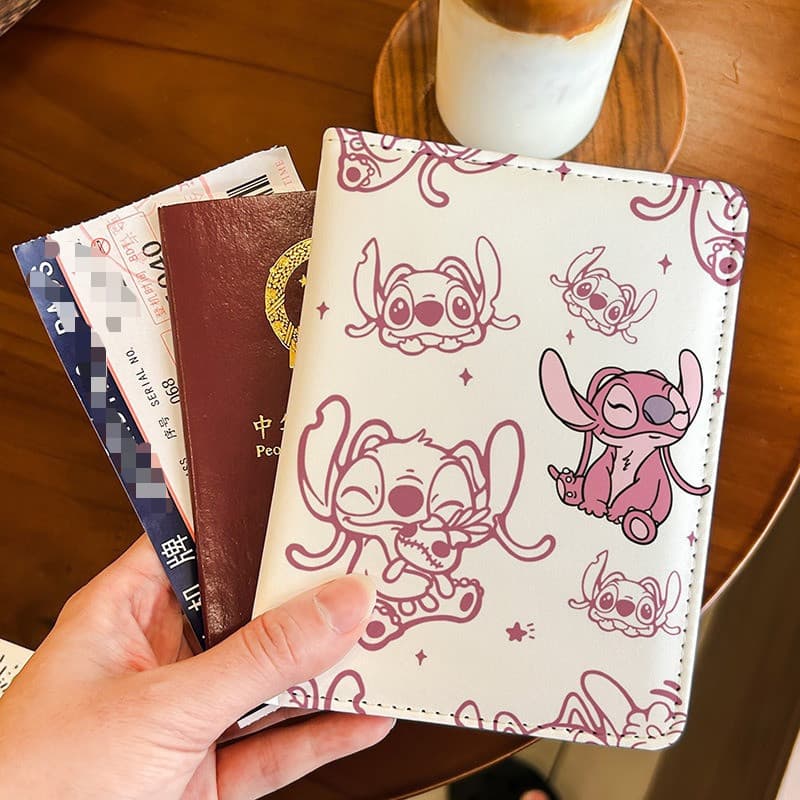 Porta-Passaporte Stitch-Carteira De Viagem Fofa Com Compartimentos Para Cartões (Coleção Lilo E)