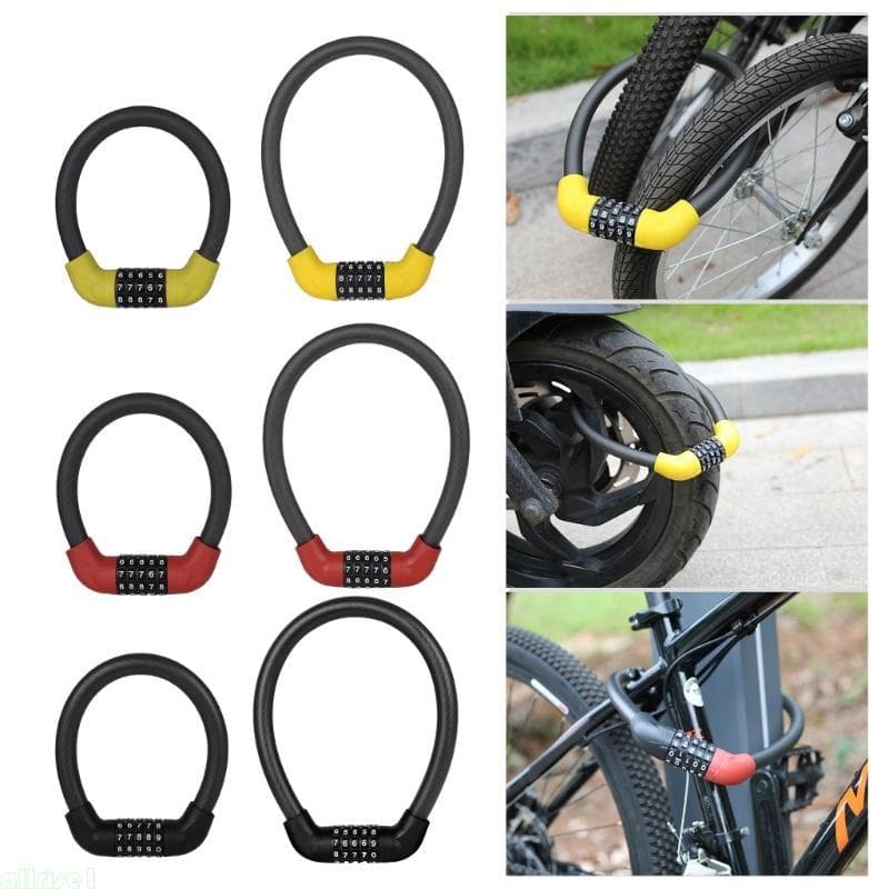 Todos Os 5 Código Digital Bicicletas Bloqueio De Cabo Anti-Roubo Senha Cadeado De Segurança Combinação Reajustável