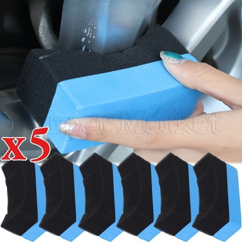 Esponja De Limpeza De Canto Do Cubo Da Roda De Carro De 5/2 Unidades-Acessórios Para Ferramentas De Lavagem-Almofada De 