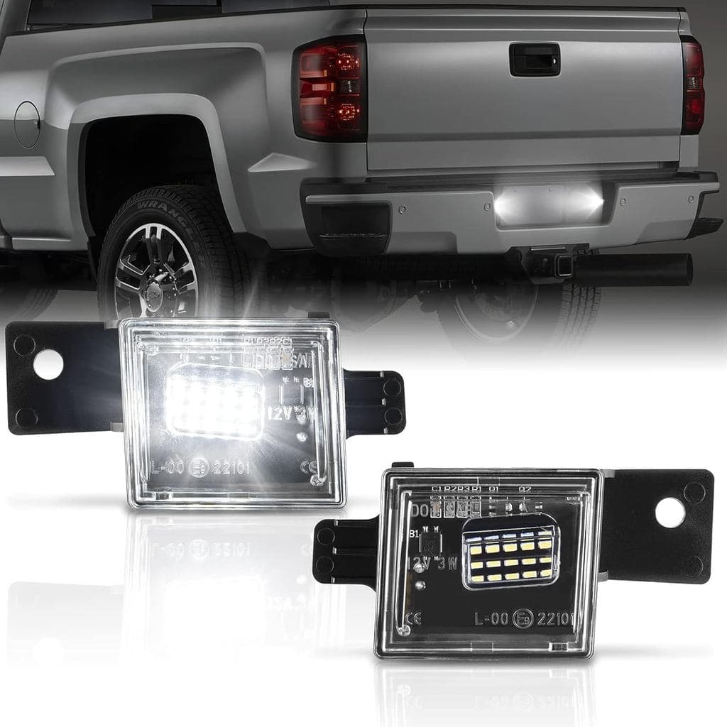Luz de Placa de Licença LED POPMOTORZ Compatível com Chevy Silverado GMC Sierra 1500 2500HD 3500HD 2014-2022 e Colorado 