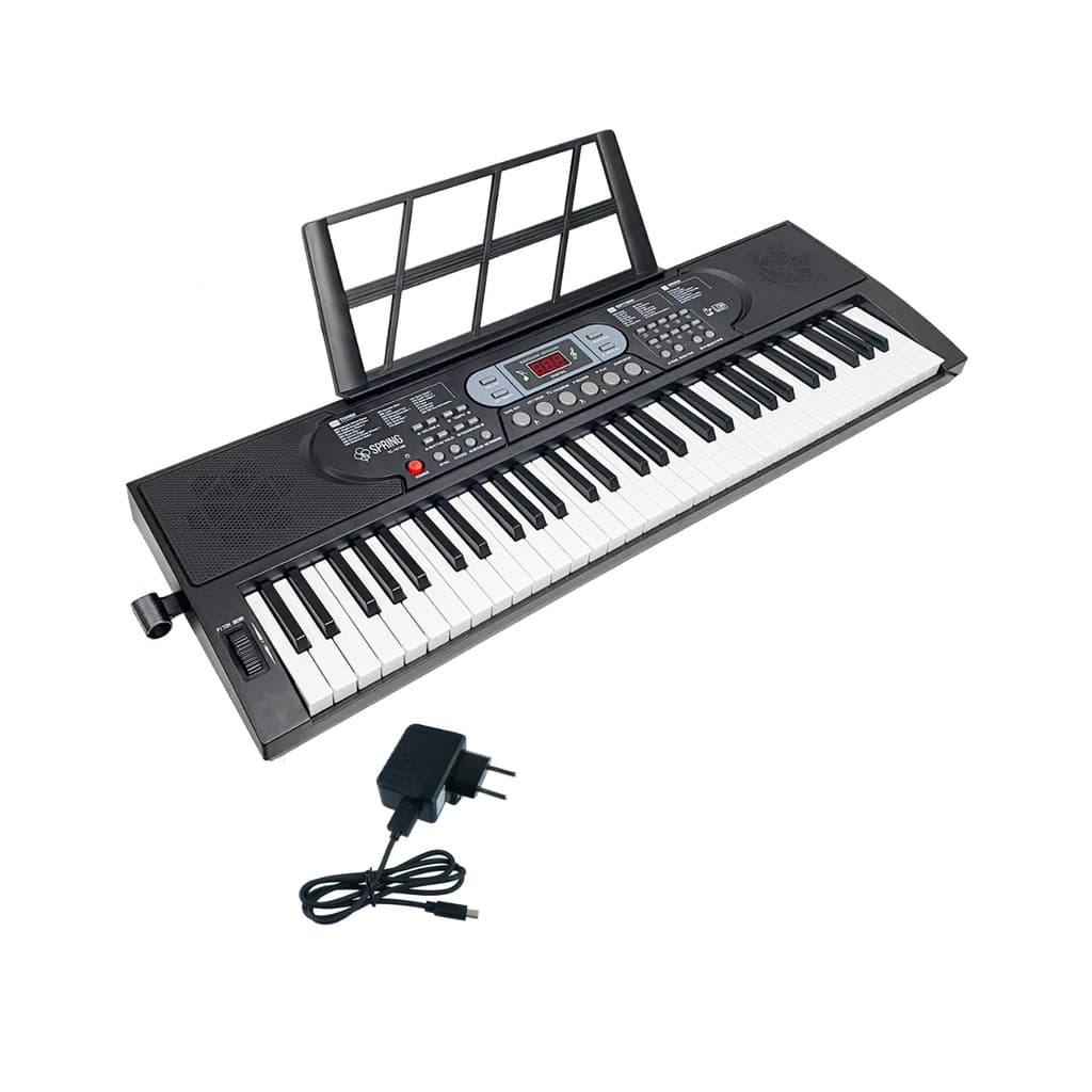Teclado Musical 61 Teclas Spring Tc-161MK + Suporte X+ Capa Cristal