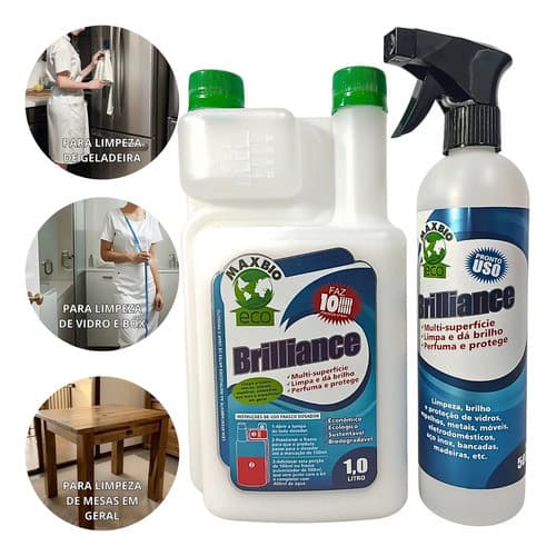 Brilliance Concentrado Limpa Perfuma Brilha Espelhos Maxbio