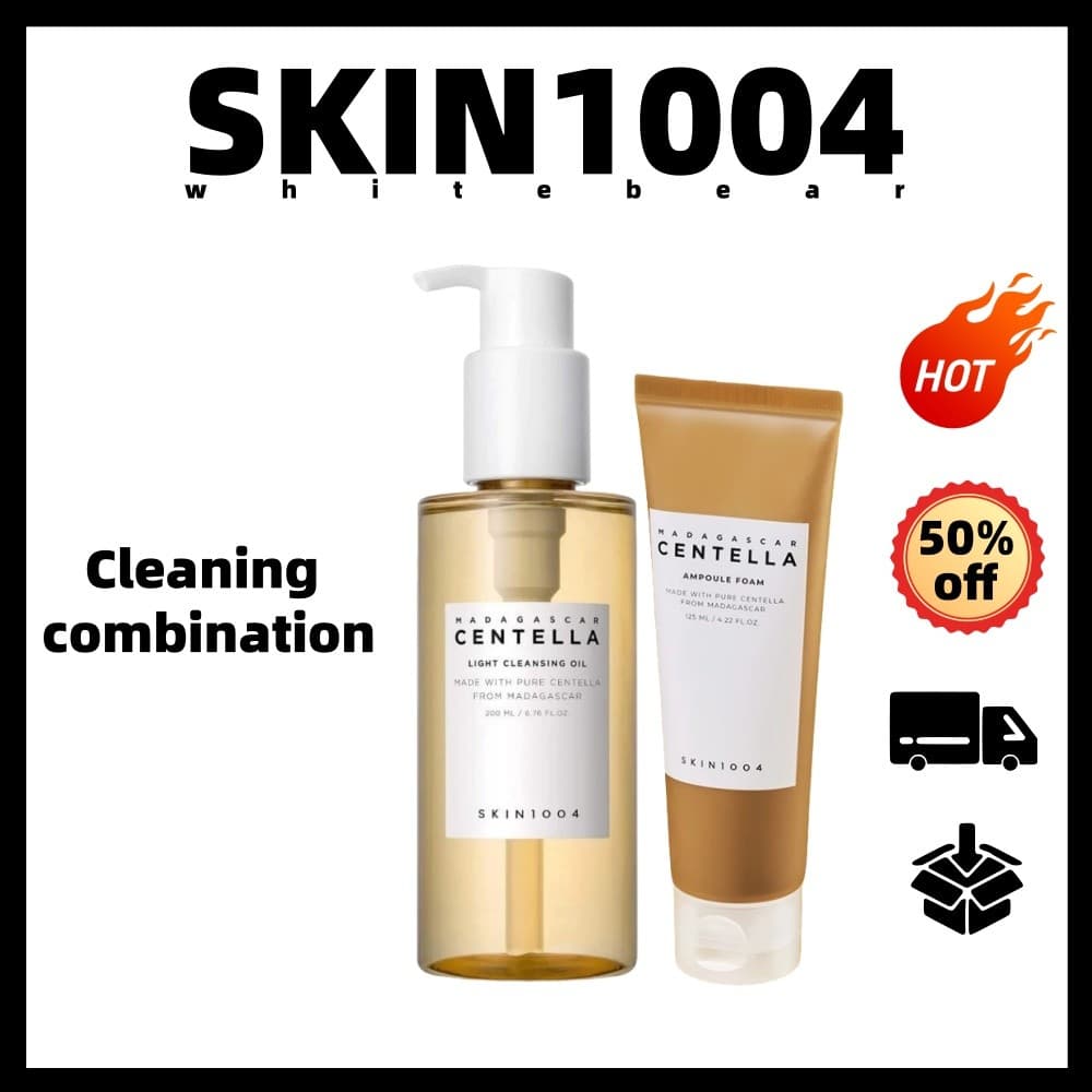 4.4 [SKIN1004] Óleo De Limpeza Centella Light 200ml + Espuma Ampola 125ml/Dupla , Pele Calma
