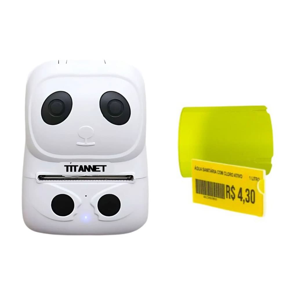 Impressora de Etiqueta Bluetooth + 5 Rolos Etiquetas Gôndolas 50x30 Amarela