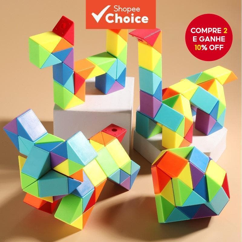 Variedade Régua Mágica Arco-Íris 24 Educacional E Descompressão De Brinquedos Pequenos