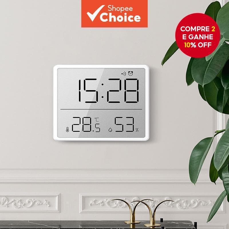 Relógio Eletrônico Ultrafino , Relógios Digitais Simples , Montado Na Parede , LCD , Multifuncional , Temperatura E Umid
