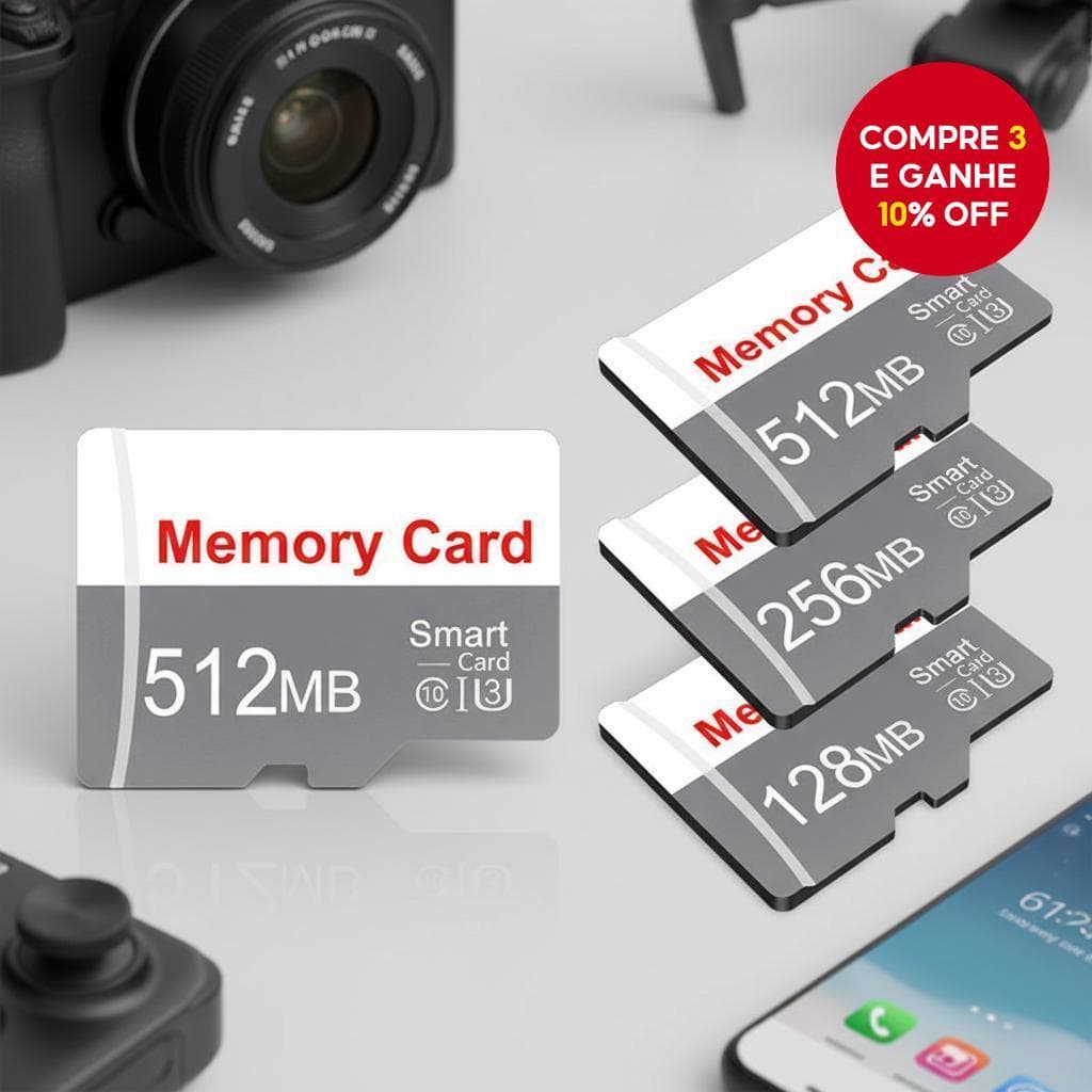  MicroDrive Cartão de Memória Flash MicroSD TF 128MB 256MB 512MB para Câmeras, Áudio de Carro e Segurança