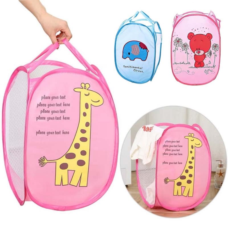 Cesto Organizador Infantil Dobrável para Brinquedos e Roupas - Caixa de Armazenamento Multiuso