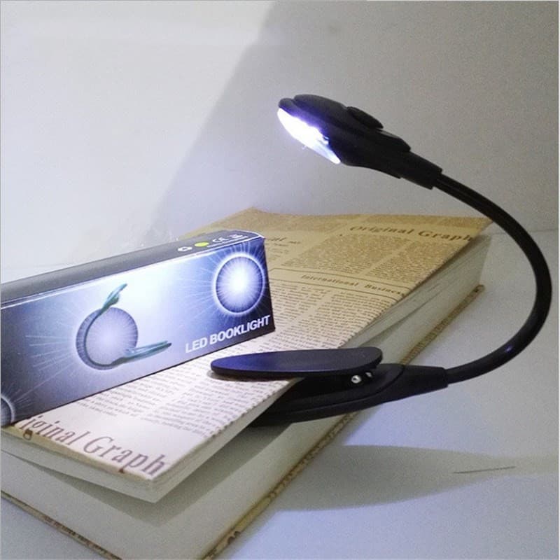 Mini Luminária de Leitura com Luz LED Brilhante/Clips Flexíveis/Brilhante/para Leitura/Livros/Quarto/Viagens/Presente de