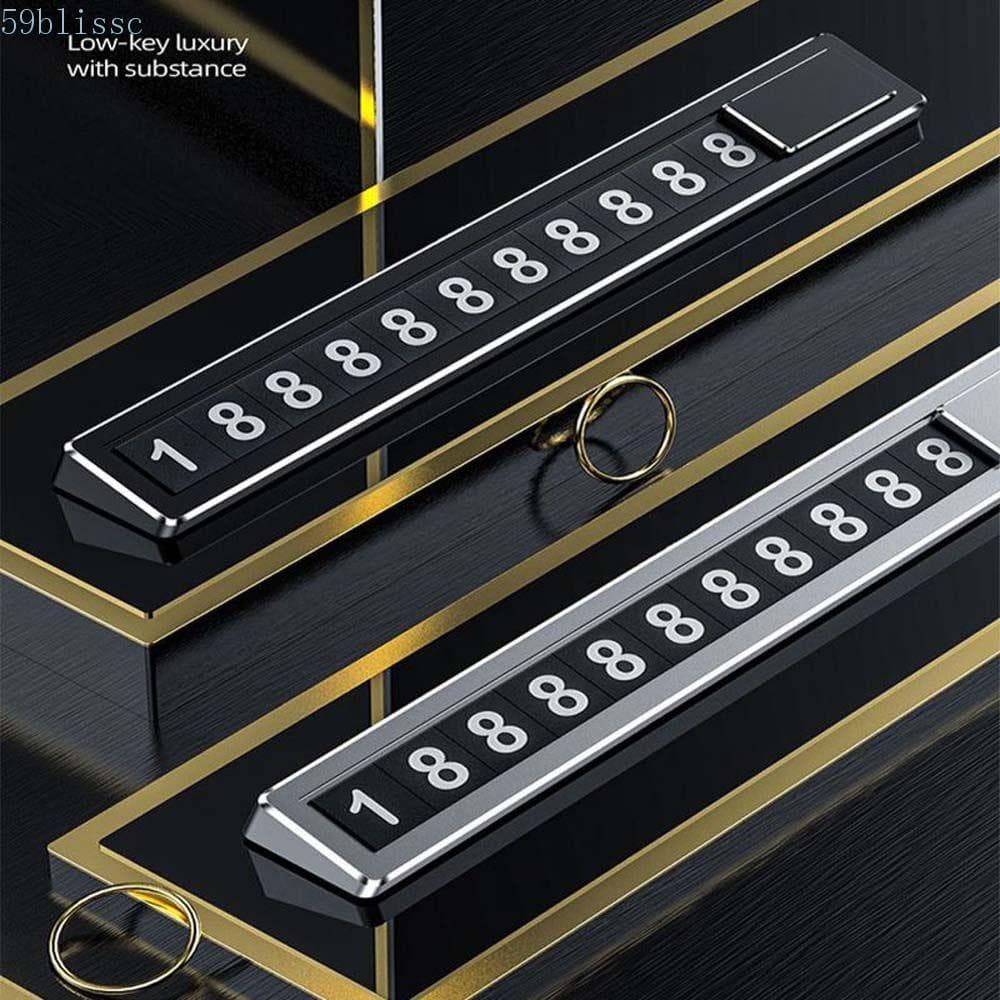 Cartão De Estacionamento Temporário BLISSC Acessórios De Estilo De Carro Textura Universal Número De Telefone De Metal