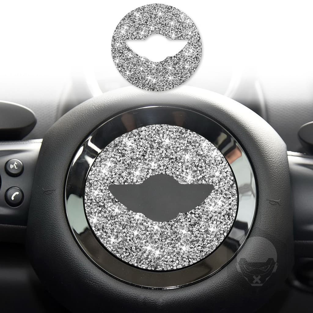 Adequado para BMW/MINI R55R56R60R61 diamante R chassi volante logotipo adesivo acessórios de modificação Interior fábric