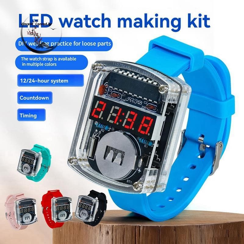 DIY Relógio LED Kit Eletrônico 0.28 Polegada Display Tempo Tubo Bloqueio Com Caso Cinta Aprendizagem Solda Projeto B