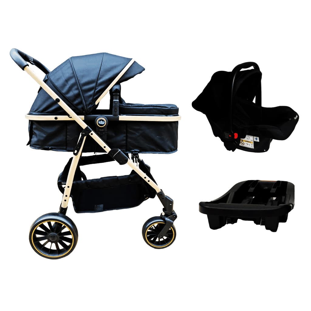 Carrinho de Bebê Move Gold/Preto 3 em 1 De 0-15 Kg -Passear 