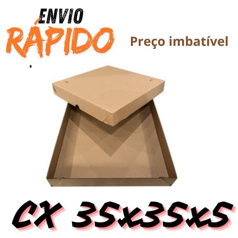 10 Caixas Quadradas 35x35x5 (Pardo)