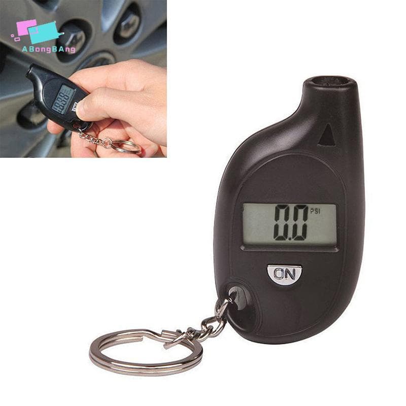 Abongbanghn 1PC Medidor De Pneu Digital Display Lcd Carro Pressão Ar Testador Auto Motocicleta Alarme Segurança Chaveiro
