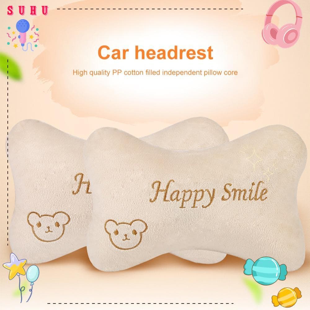 Almofada De Pescoço Duplo SUHU , Encosto De Cabeça De Carro Confortáveis De Pelúcia , Travesseiro Em Rolo Com Padrão De 