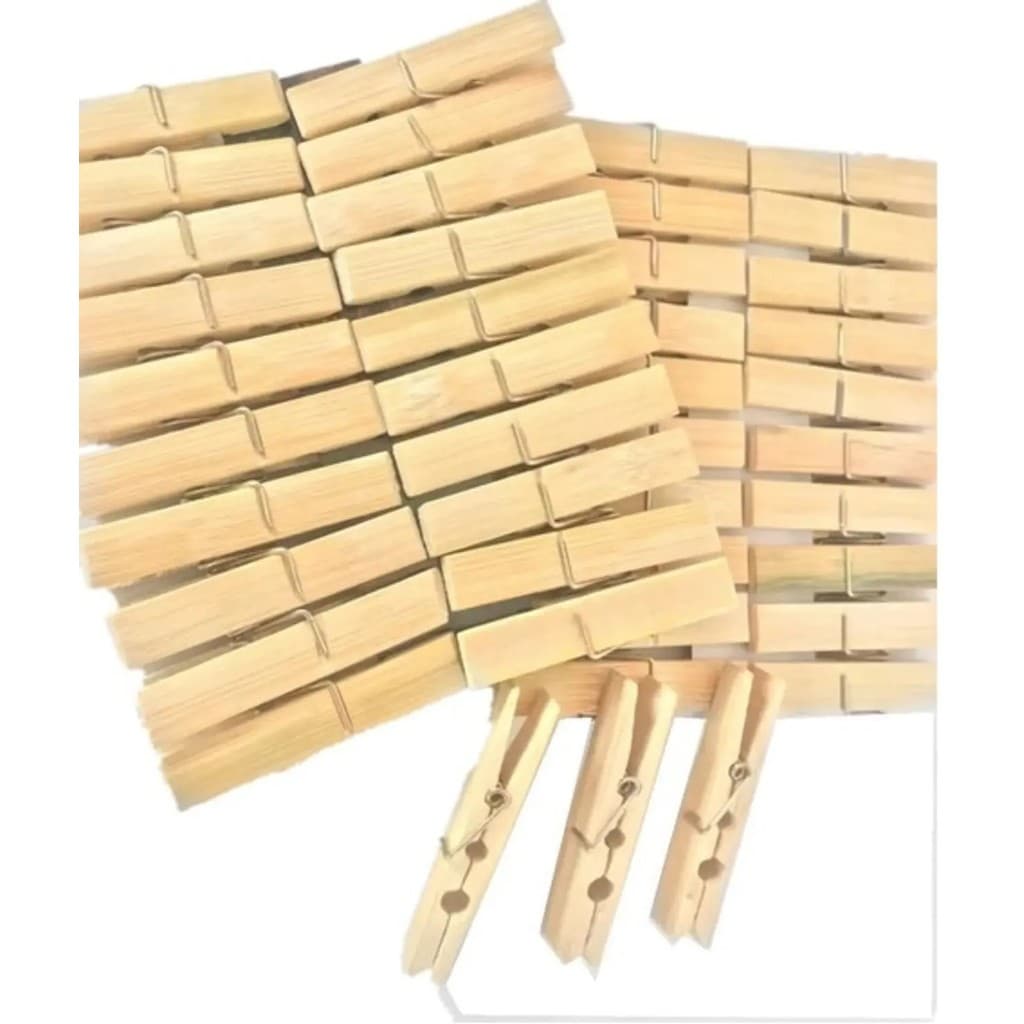 Prendedor Pregador De Roupa 40 Unidade De Bambu Sustentável