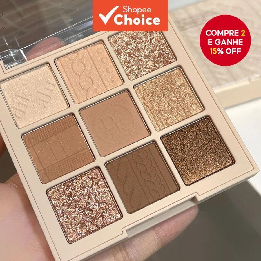 Paleta De Sombras Iluminadoras DIKALU 9 Cores Shimmer Earth Tone