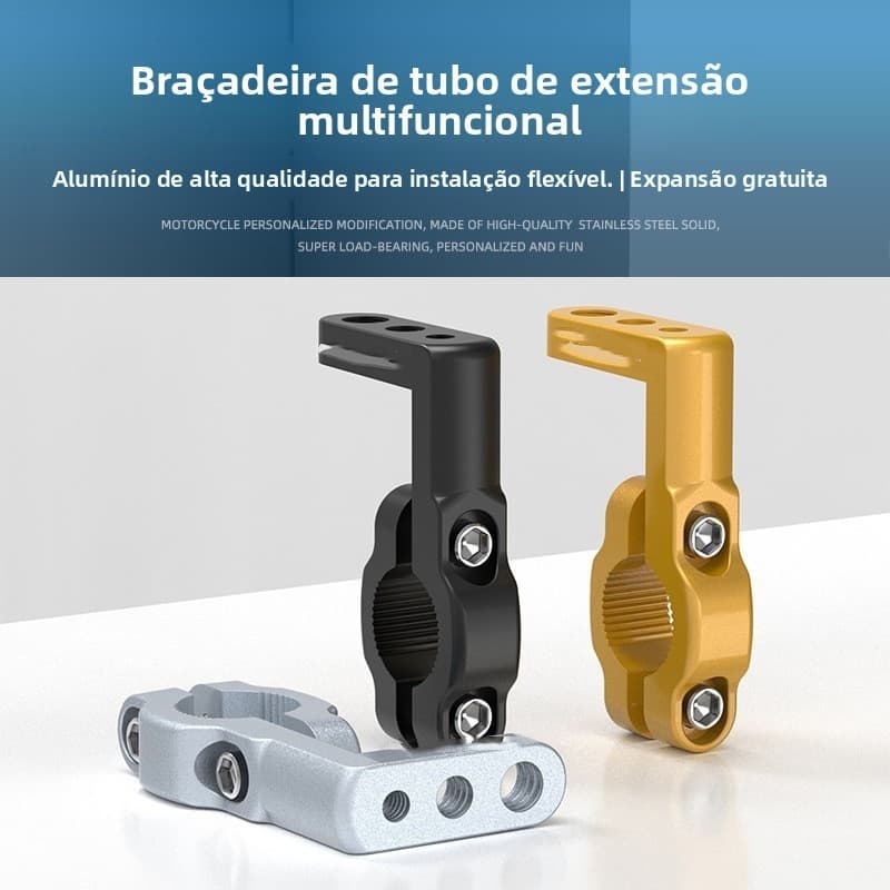 Suporte multifuncional modificado para motocicleta, suporte de expansão para guidão, suporte de navegação para celular, 